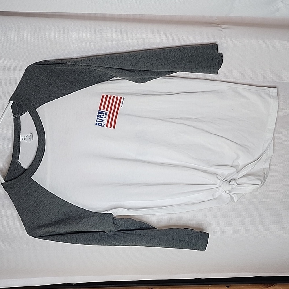 3/4 sleeve burn boot camp flag shirt